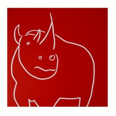 Linocut " Rhino " by Jane Bristowe - Limited edition x/50. Framed Linocut " Rhino " by Jane Bristowe - Limited edition x/50. Framed